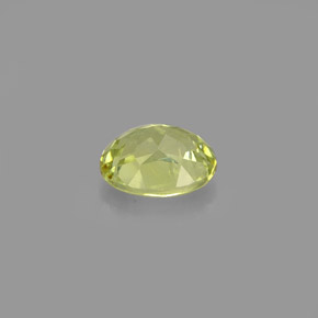 0.91캐럿 천연 골든 그린 그로슐라 가넷, 타원형 컷, 6.5×5.2 mm, VVS