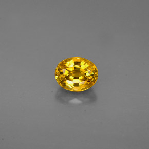 0.73캐럿 천연 녹빛 골든 그로슐라 가넷, 타원형 컷, 5.6×4.6 mm, VVS-VS