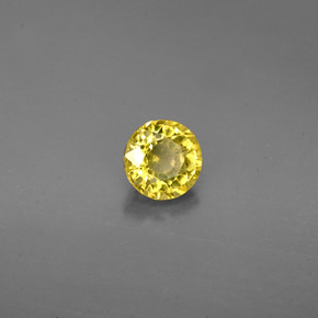 0.61캐럿 천연 골든 그로슐라 가넷, 라운드 컷, 4.96 mm, VS