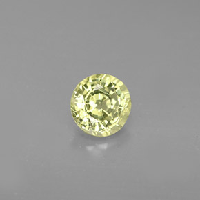 0.58캐럿 천연 녹빛 골든 그로슐라 가넷, 라운드 컷, 4.94 mm, VS-SI