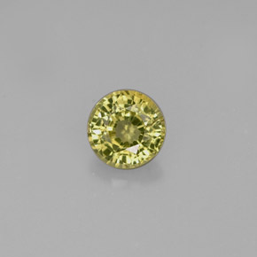 0.62캐럿 천연 골든 그린 그로슐라 가넷, 라운드 컷, 5.09 mm, VVS-VS