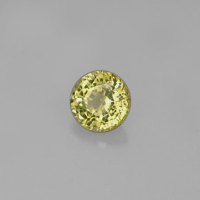 0.62캐럿 천연 골든 그린 그로슐라 가넷, 라운드 컷, 5.09 mm, VVS-VS