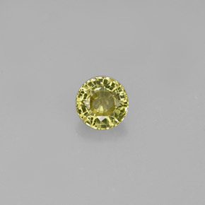 0.43캐럿 천연 골든 그린 그로슐라 가넷, 라운드 컷, 4.39 mm, VS