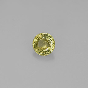 0.43캐럿 천연 골든 그린 그로슐라 가넷, 라운드 컷, 4.39 mm, VS