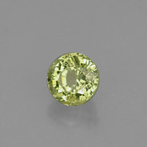 0.50캐럿 천연 골든 그린 그로슐라 가넷, 라운드 컷, 4.27 mm, VS