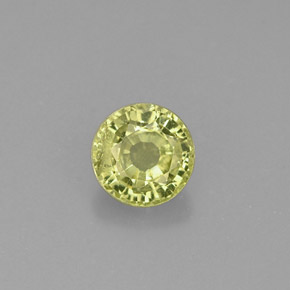 0.40캐럿 천연 골든 그린 그로슐라 가넷, 라운드 컷, 4.37 mm, VS