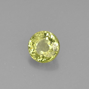 0.40캐럿 천연 골든 그린 그로슐라 가넷, 라운드 컷, 4.37 mm, VS