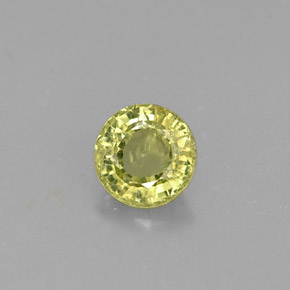 0.37캐럿 천연 골든 그린 그로슐라 가넷, 라운드 컷, 4.28 mm, VS