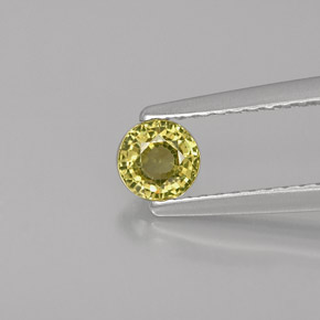 0.37캐럿 천연 골든 그린 그로슐라 가넷, 라운드 컷, 4.26 mm, VVS-VS