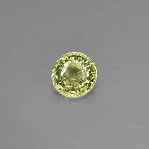 0.40캐럿 천연 골든 그린 그로슐라 가넷, 라운드 컷, 4.13 mm, VVS-VS