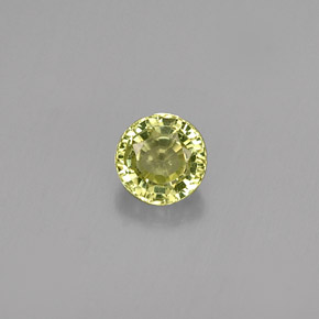 0.39캐럿 천연 골든 그린 그로슐라 가넷, 라운드 컷, 4.21 mm, VS