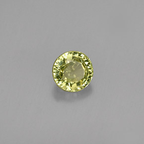 0.39캐럿 천연 골든 그린 그로슐라 가넷, 라운드 컷, 4.21 mm, VS