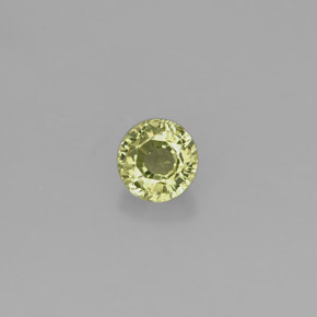 0.46캐럿 천연 골든 그린 그로슐라 가넷, 라운드 컷, 4.47 mm, VS