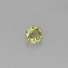 0.46캐럿 천연 골든 그린 그로슐라 가넷, 라운드 컷, 4.47 mm, VS