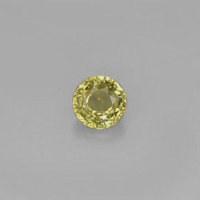 0.54캐럿 천연 골든 그린 그로슐라 가넷, 라운드 컷, 4.61 mm, VS