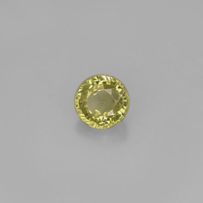 0.54캐럿 천연 골든 그린 그로슐라 가넷, 라운드 컷, 4.61 mm, VS