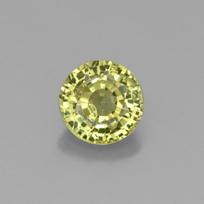 0.54캐럿 천연 라임 그린 그로슐라 가넷, 라운드 컷, 4.75 mm, VS