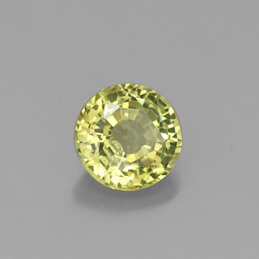 0.54캐럿 천연 라임 그린 그로슐라 가넷, 라운드 컷, 4.75 mm, VS
