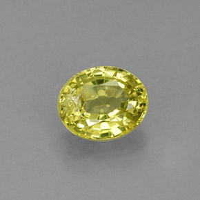 0.53캐럿 천연 녹빛 옐로우 그로슐라 가넷, 타원형 컷, 5.4×4.4 mm, VS