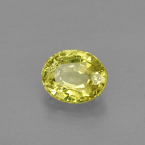 0.53캐럿 천연 녹빛 옐로우 그로슐라 가넷, 타원형 컷, 5.4×4.4 mm, VS