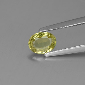 0.45캐럿 천연 라임 그린 그로슐라 가넷, 타원형 컷, 5.7×4.4 mm, VVS-VS