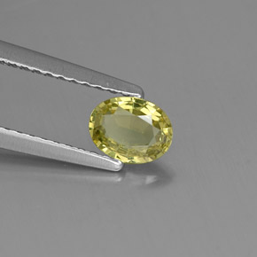 0.45캐럿 천연 라임 그린 그로슐라 가넷, 타원형 컷, 5.7×4.4 mm, VVS-VS