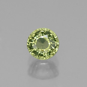 0.61캐럿 천연 라임 그린 그로슐라 가넷, 라운드 컷, 4.72 mm, VS