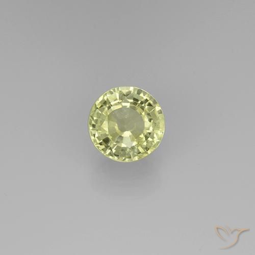 0.72ct 자연스러운 연노랑 그로슐라라이트 가넷, 둥근, VS