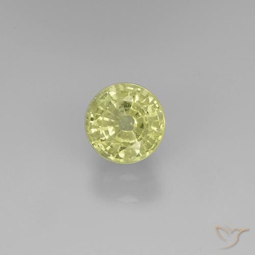 0.74ct 자연스러운 연노랑 그로슐라라이트 가넷, 둥근, VS