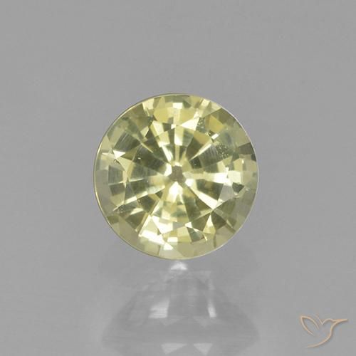 0.60ct 자연스러운 연노랑 그로슐라라이트 가넷, 둥근, VVS