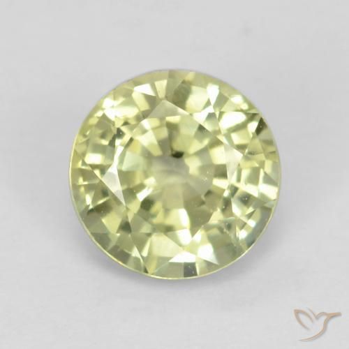 0.66ct 자연스러운 연노랑 그로슐라라이트 가넷, 둥근, VVS-VS