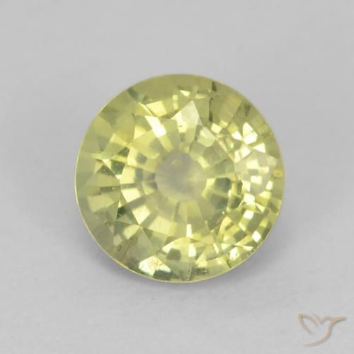 0.65ct 자연스러운 미디엄 라이트 옐로우 그로슐라라이트 가넷, 둥근, VVS-VS