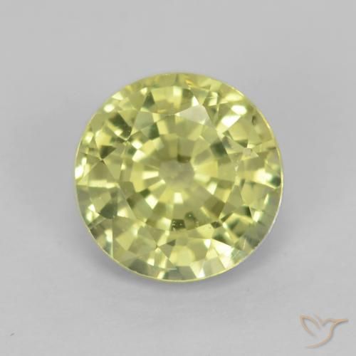 0.65ct 자연스러운 미디엄 옐로우 그로슐라라이트 가넷, 둥근, VVS-VS