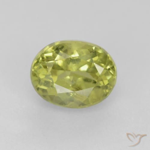 0.66ct 자연스러운 연한 녹황색 그로슐라라이트 가넷, 타원형, VS