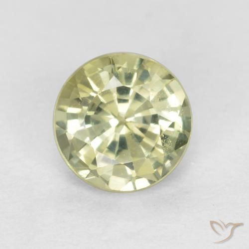 0.56ct 자연스러운 연노랑 그로슐라라이트 가넷, 둥근, VS