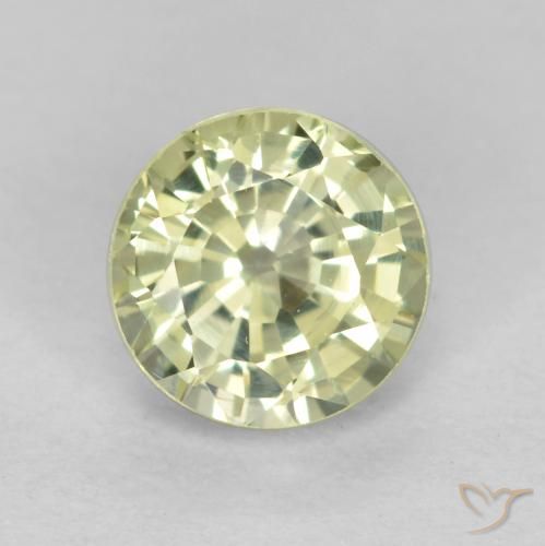 0.63ct 자연스러운 연노랑 그로슐라라이트 가넷, 둥근, VVS-VS