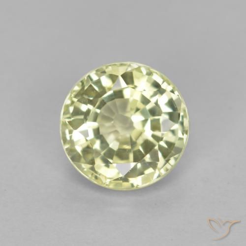 0.54ct 자연스러운 연한 녹황색 그로슐라라이트 가넷, 둥근, VS