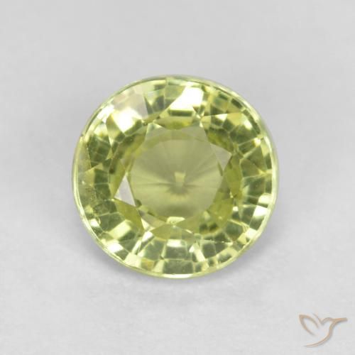 0.51ct 자연스러운 연두색 그로슐라라이트 가넷, 둥근, VS