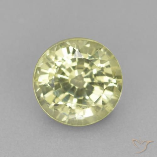 0.56ct 자연스러운 연노랑 그로슐라라이트 가넷, 둥근, VS-SI