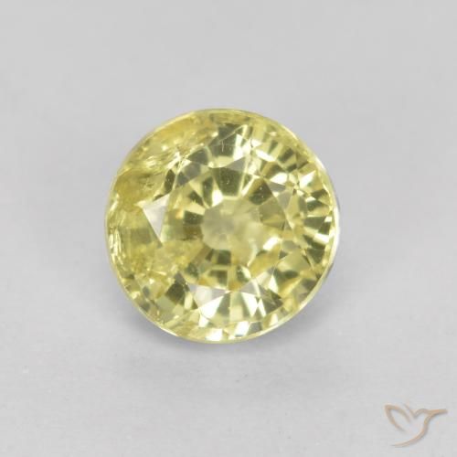 0.46ct 자연스러운 연노랑 그로슐라라이트 가넷, 둥근, VS-SI