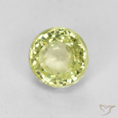 0.54ct 자연스러운 녹황색 그로슐라라이트 가넷, 둥근, VS-SI