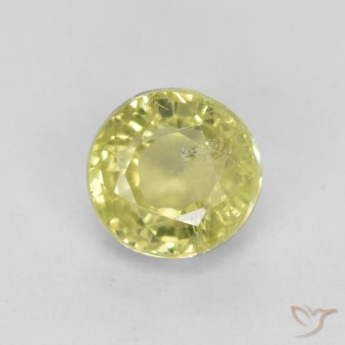 0.47ct 자연스러운 매우 옅은 노란색 그로슐라라이트 가넷, 둥근, VS-SI