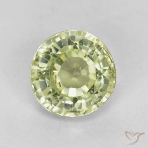 0.51ct 자연스러운 연한 녹황색 그로슐라라이트 가넷, 둥근, VS