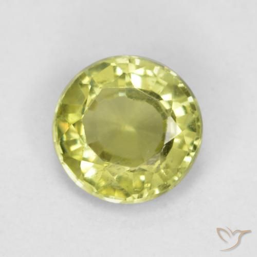 0.43ct 자연스러운 연노랑 그로슐라라이트 가넷, 둥근, VS