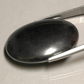 55.74캐럿 천연 블랙 그레이 헤마타이트, 타원형 컷, 30×21.9 mm, 불투명체