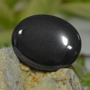 53.75캐럿 천연 블랙 그레이 헤마타이트, 타원형 컷, 29.8×21.8 mm, 불투명체