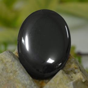 53.75캐럿 천연 블랙 그레이 헤마타이트, 타원형 컷, 29.8×21.8 mm, 불투명체