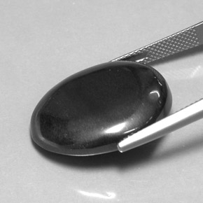 34.19캐럿 천연 블랙 그레이 헤마타이트, 타원형 컷, 23×14 mm, 불투명체