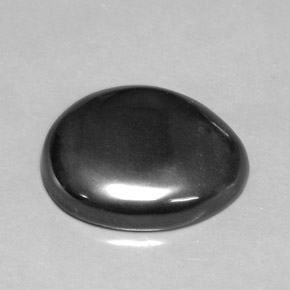 34.19캐럿 천연 블랙 그레이 헤마타이트, 타원형 컷, 23×14 mm, 불투명체