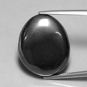 34.19캐럿 천연 블랙 그레이 헤마타이트, 타원형 컷, 23×14 mm, 불투명체